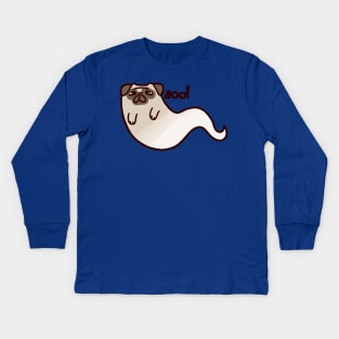 Ghost Pug Kids Long Sleeve T-Shirt